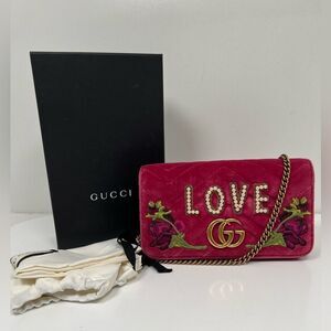 Gucci Love Embroidered Velvet Marmont - Mini